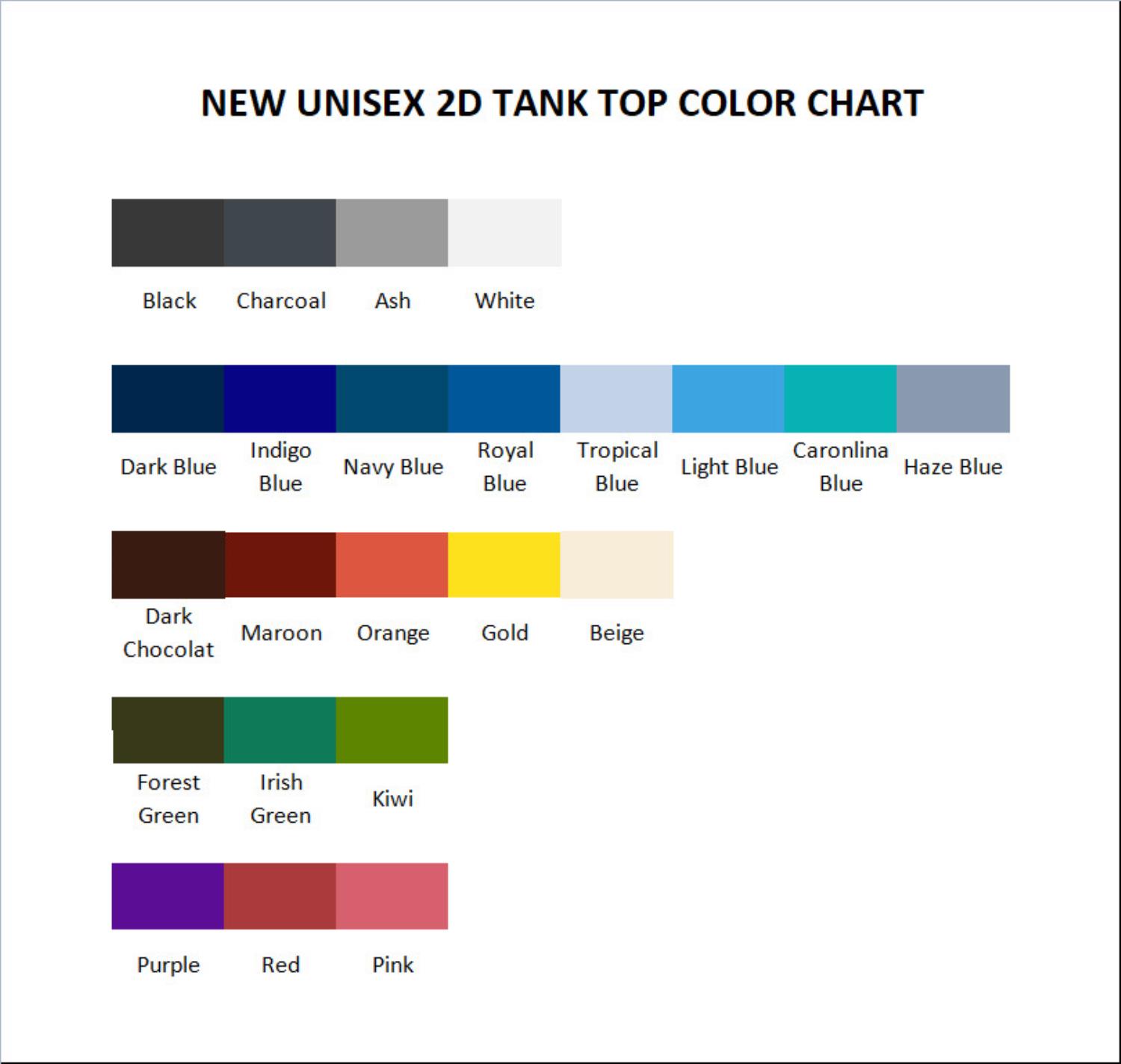 tank top color chart - Apothecary Diaries Store