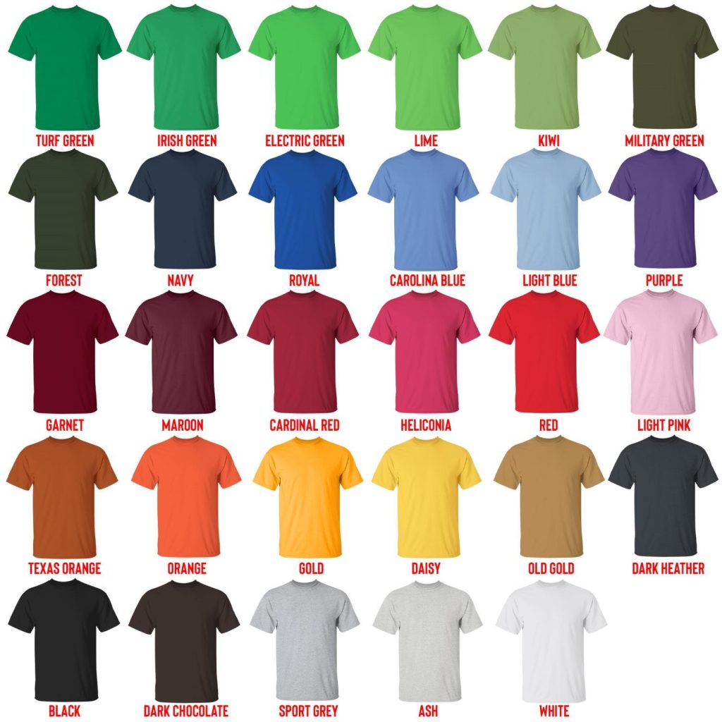 t shirt color chart - Apothecary Diaries Store